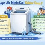 kenapa air mesin cuci keluar terus
