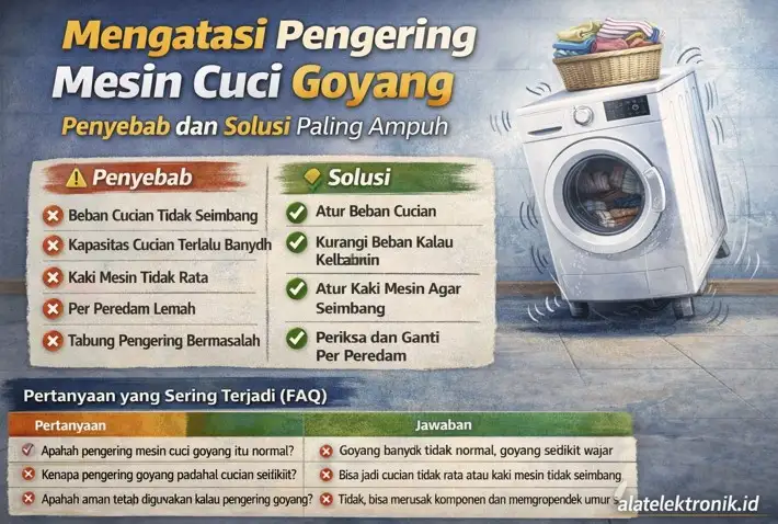 mengatasi pengering mesin cuci goyang