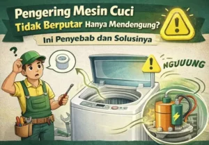 Pengering mesin cuci tidak berputar hanya mendengung? Jangan panik dulu. Kenali penyebab paling umum dan cara mengatasinya dengan mudah tanpa langsung panggil teknisi.